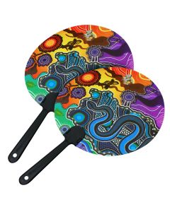 Indigenous Art Hand Fans "Animals of Australia"