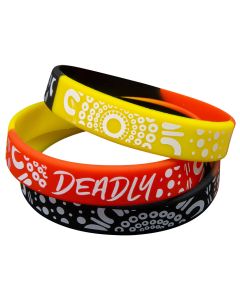 Deadly Wristbands Aboriginal Flag Colours