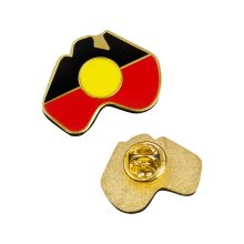 Australia Map Aboriginal Flag Lapel Pin 27x20mm