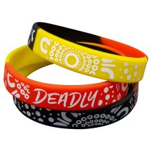 Deadly Wristbands Aboriginal Flag Colours